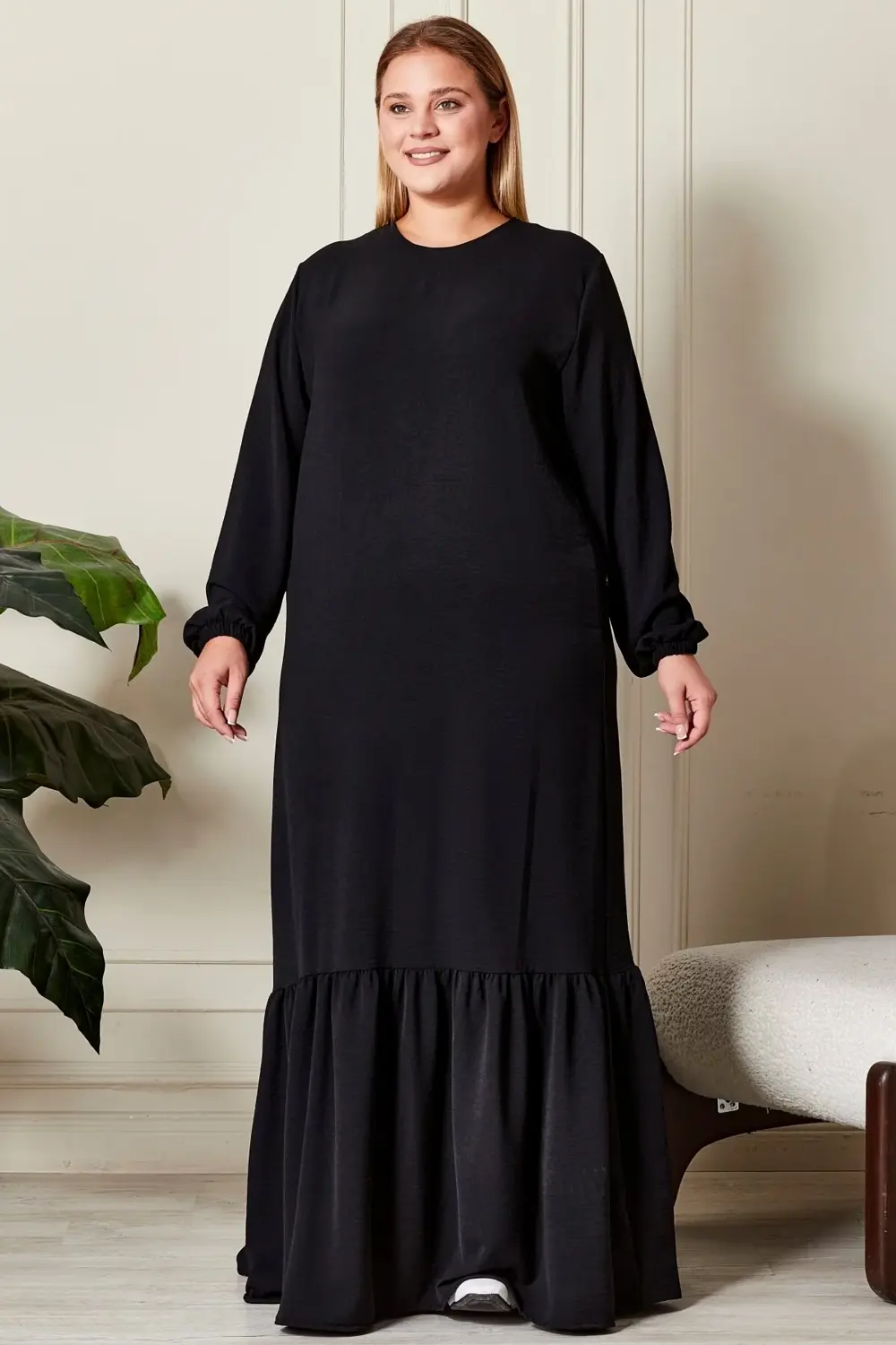 Yazlik Kadin Buyuk Beden Elbise Pileli Kadin Tesettur Elbise Ayro