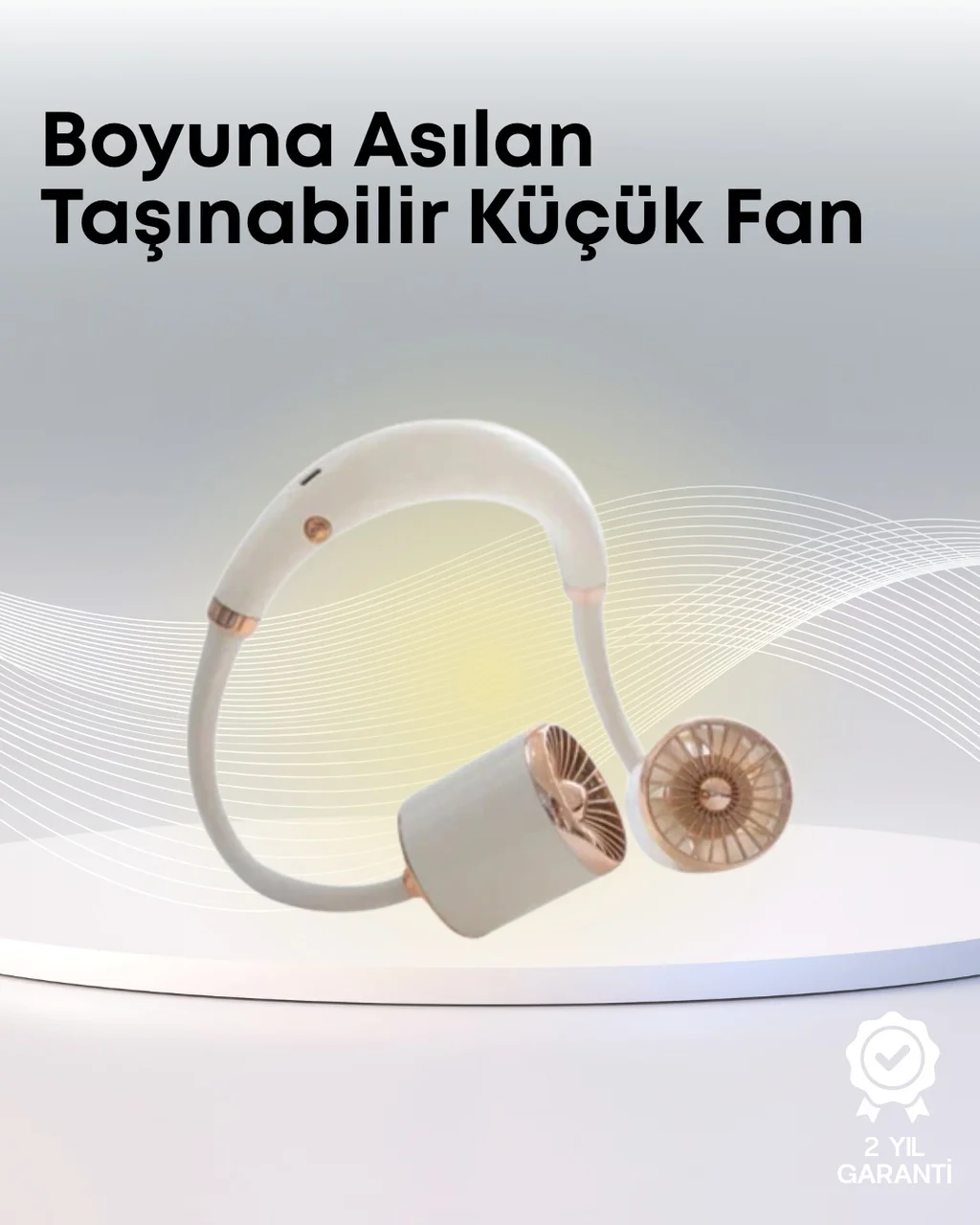 Yazlık Taşınabilir Sessiz Boyun Fanı 3 Kademe Hız Ayarlı - Lisinya