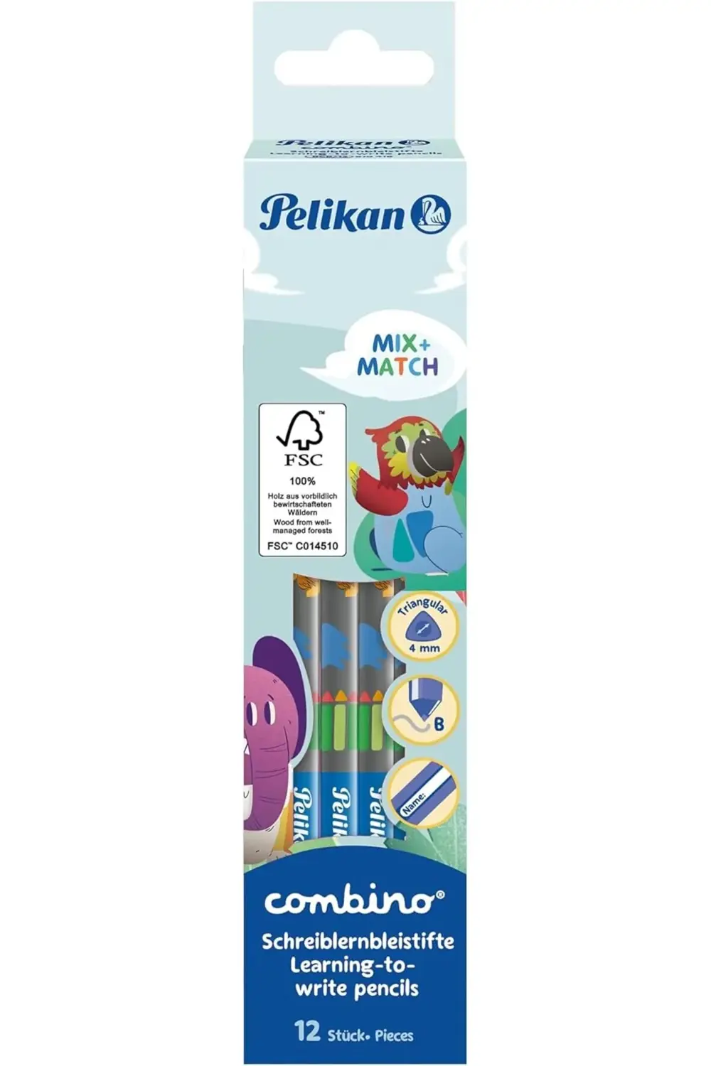 Yazmayı öğrenme kalemi Combino mavi, 1 kurşun kalem 395519