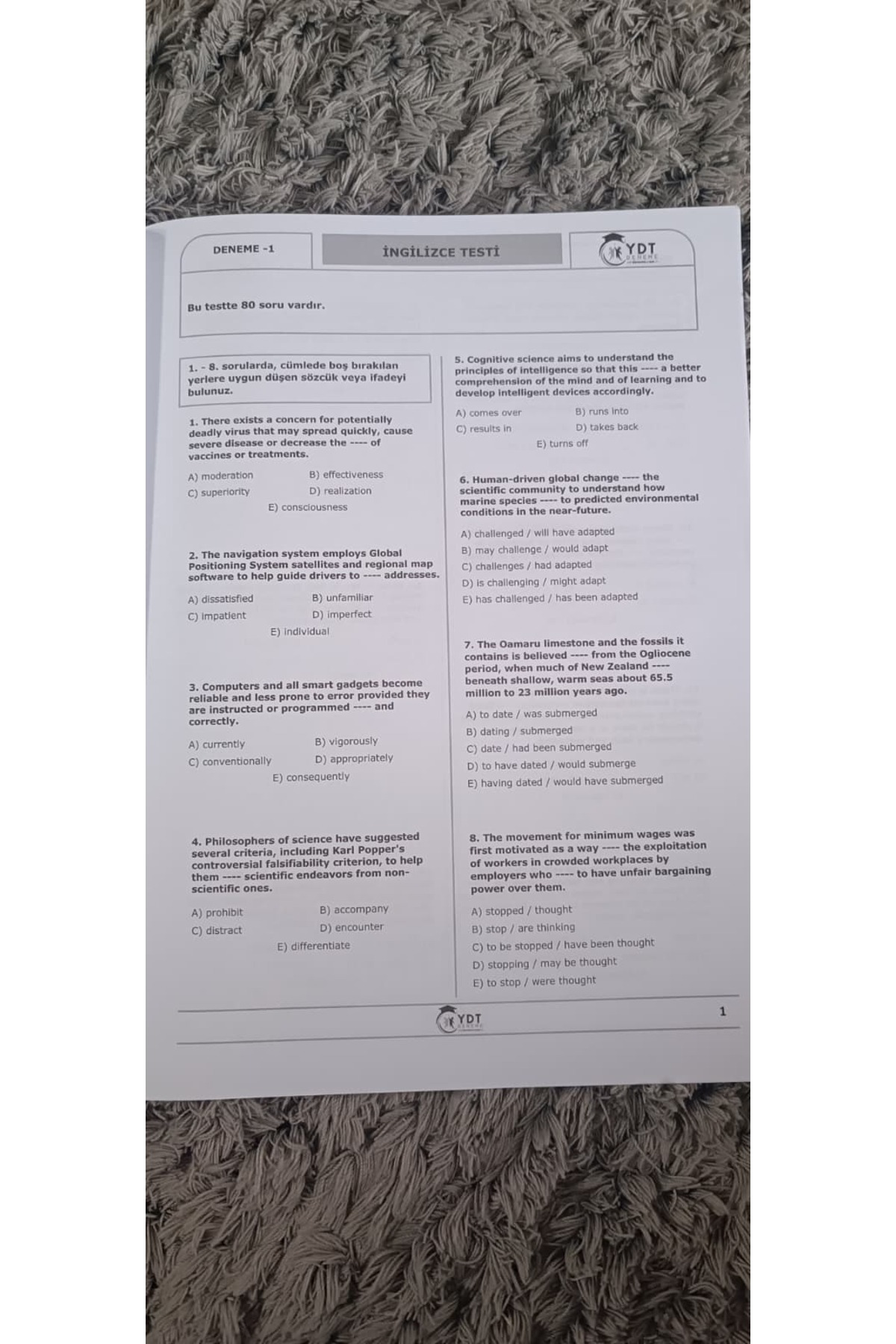 YDT - YKSDİL 14 FASİKÜL DENEME