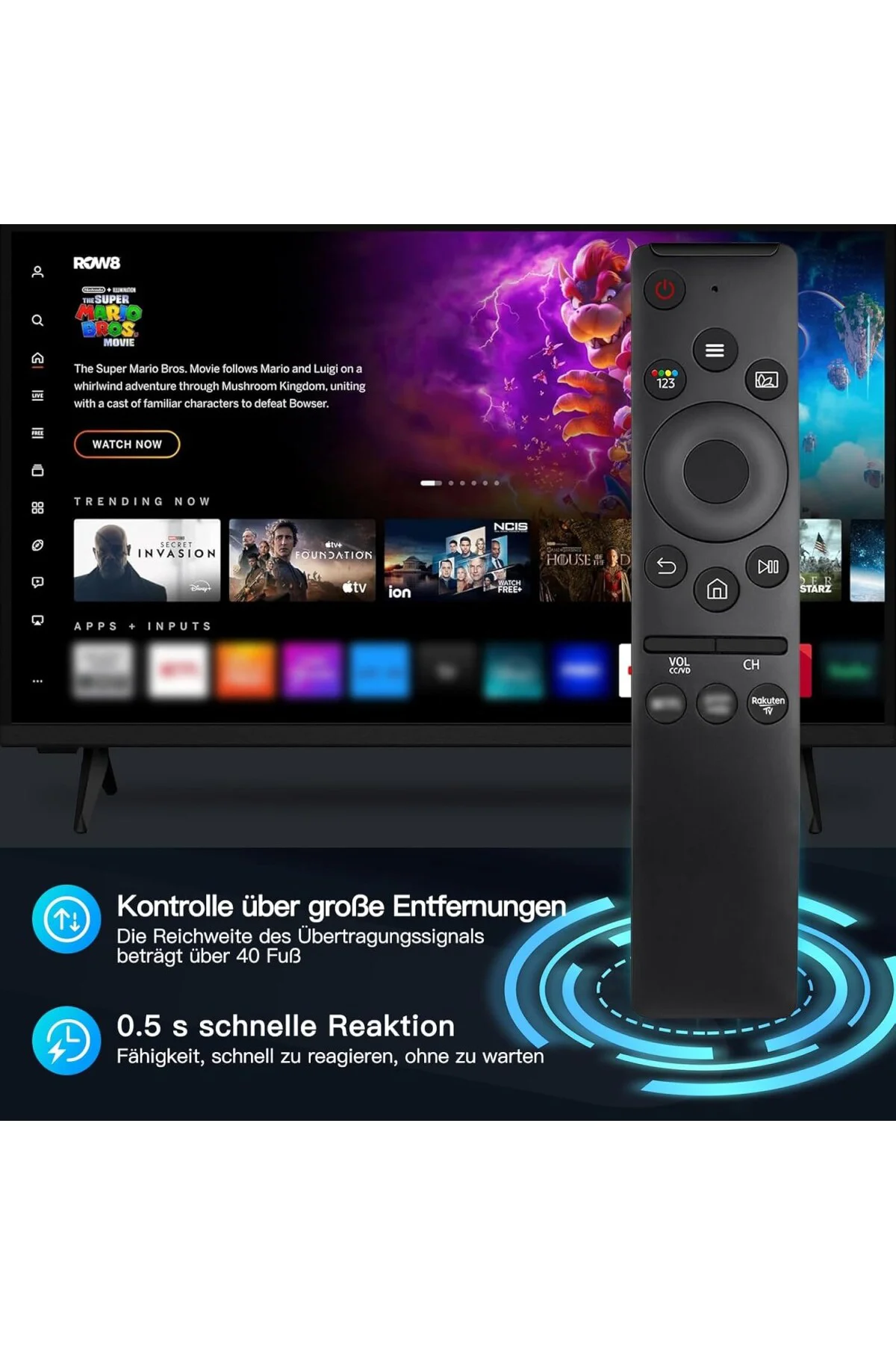 Yedek Uzaktan Kumanda Samsung Televizyon Evrensel Uzaktan Kumanda 3 Hızlı Erişim Tuşu, Tüm Sam