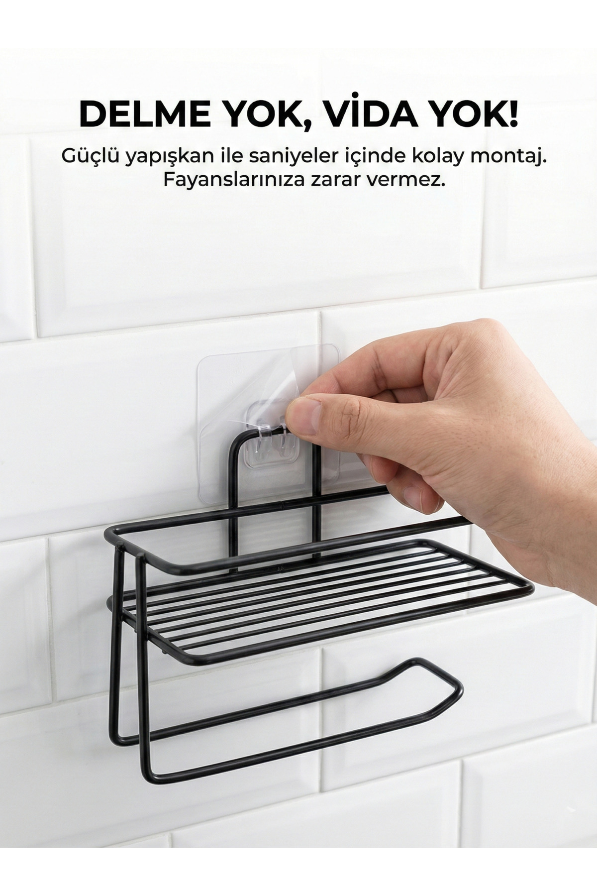 Yedekli Tuvalet Kağıdı Askısı - Paslanmaz Metal Banyo Düzenleyici