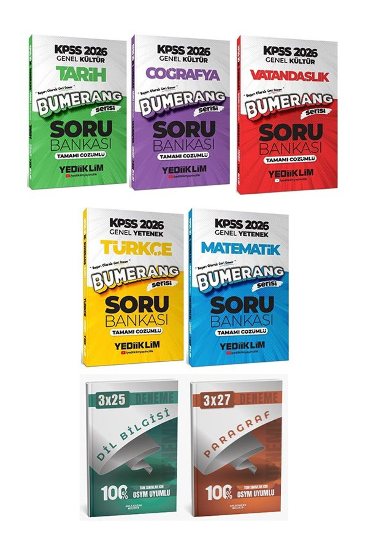 Anla Kazan Yayınlar Yediiklim 2026 Kpss Genel Yetenek Genel Kültür Bumerang Soru Bank