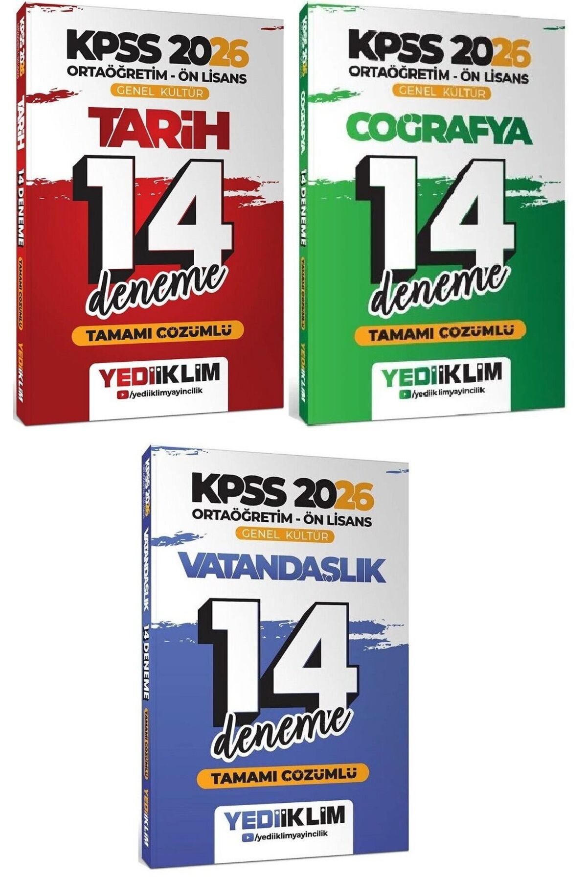 Yediiklim 2026 Bas. KPSS Lise Ön Lisans Tarih+Coğrafya+Vatandaşlı