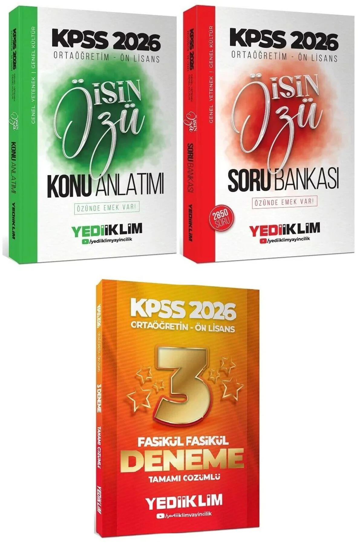 Yediiklim 2026 Baskı KPSS Lise Ön Lisans İşin Özü Konu + Soru + 3