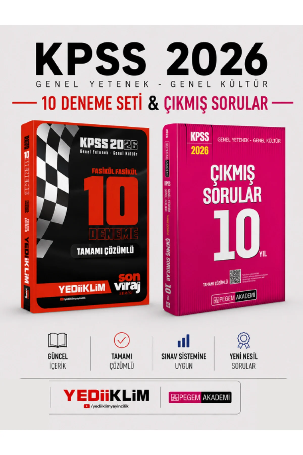 Yediiklim 2026 KPSS Son Viraj GK GY 10 Deneme & Pegem KPSS Çıkmış