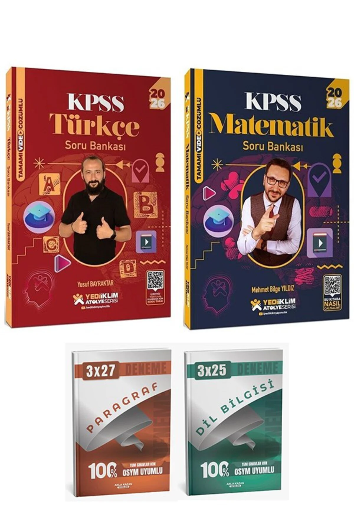 Yediiklim 2026 KPSS Türkçe + Matematik Atölye Soru Bankası 2 li Set Yediiklim Yayınları