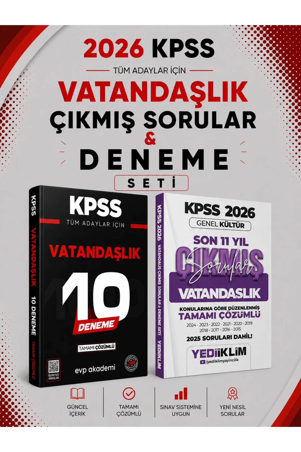 Yediiklim 2026 KPSS Vatandaşlık Çıkmış Sorular & KPSS Vatandaşlık 10 Deneme Seti