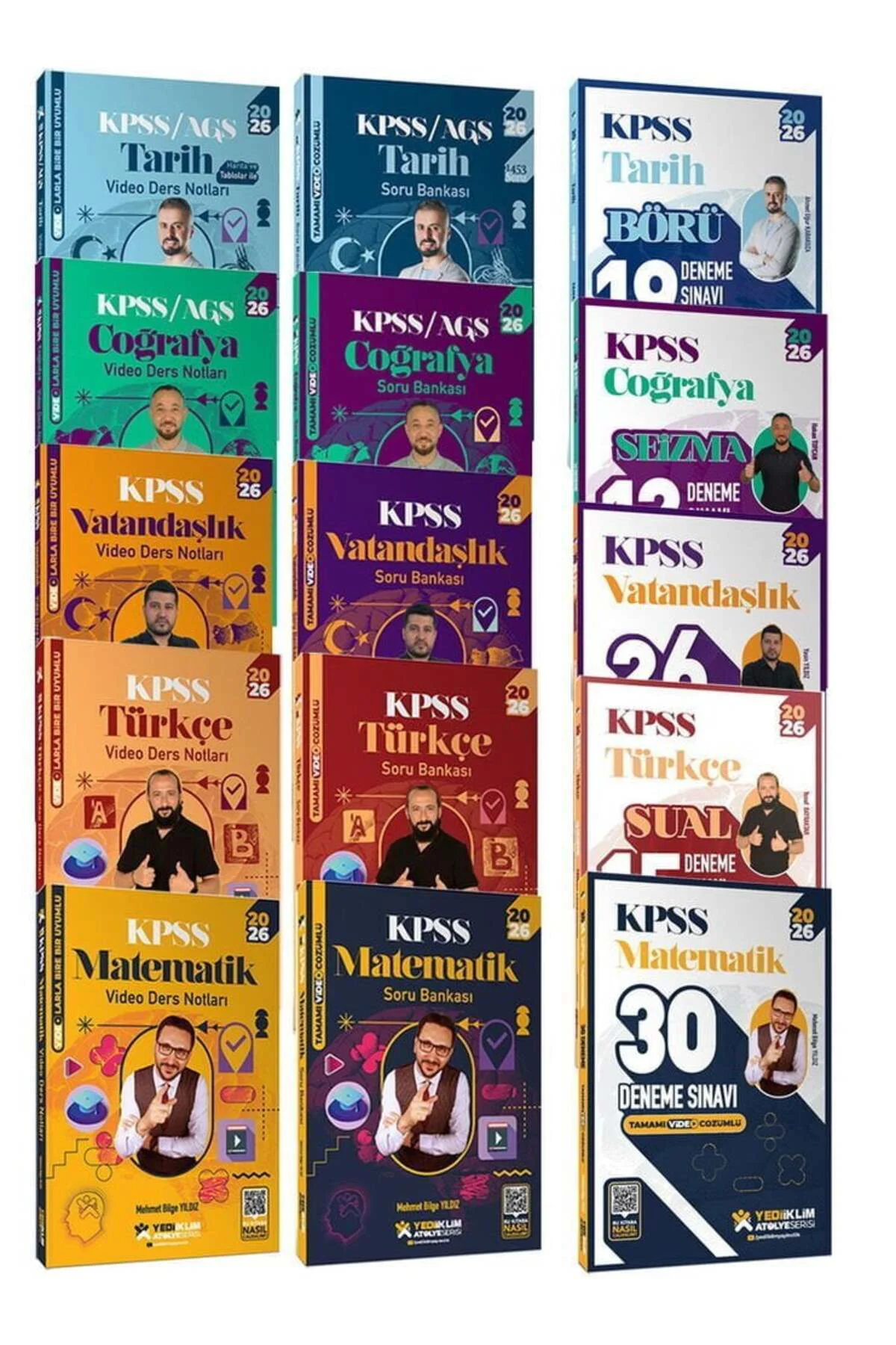 Yediiklim 2026 KPSS Genel Yetenek Genel Kültür Atölye Video Ders Notları + Soru Bankası + 102 Deneme