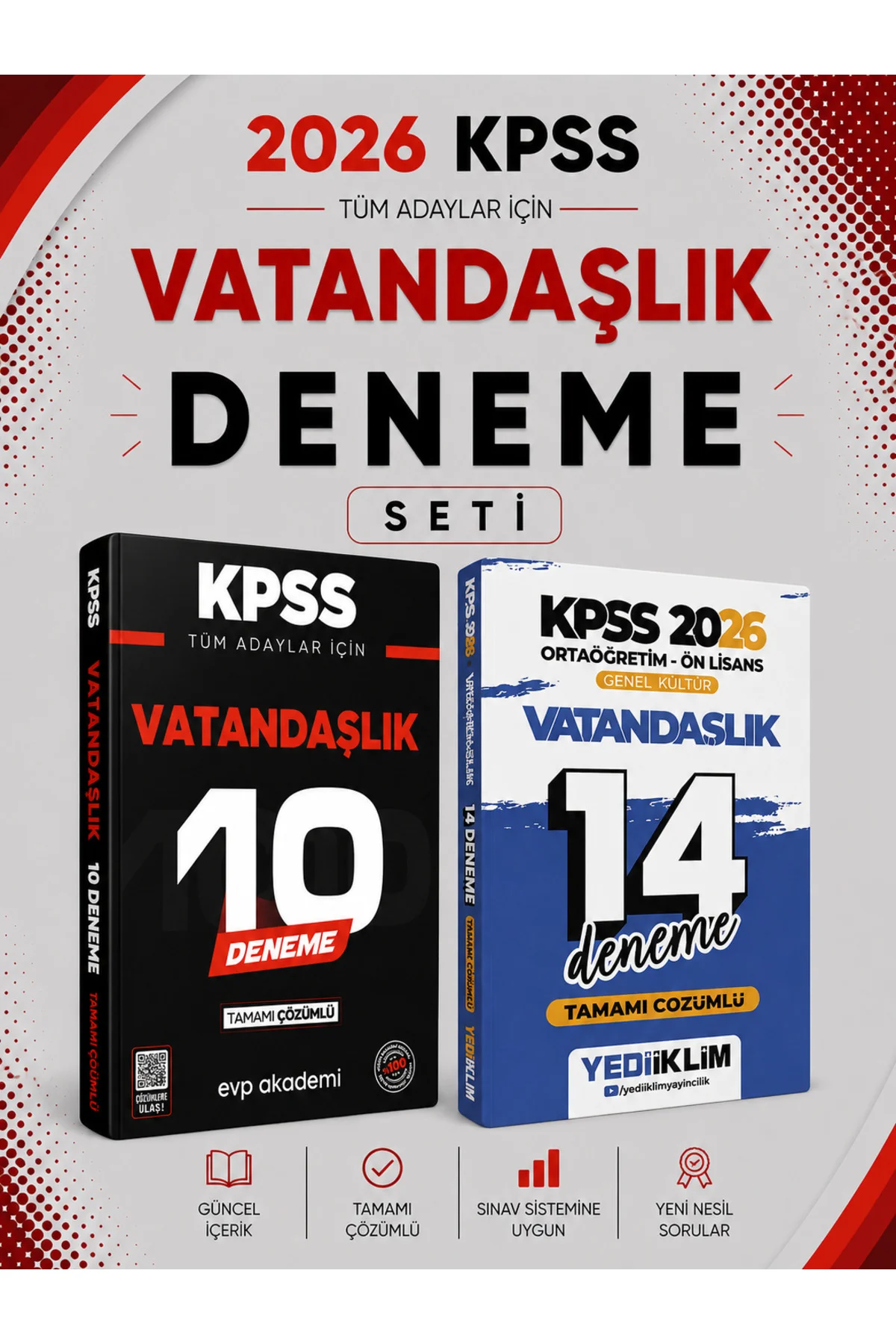 Yediiklim 2026 KPSS Önlisans Vatandaşlık 14 Deneme & KPSS Vatandaşlık 10 Deneme Seti