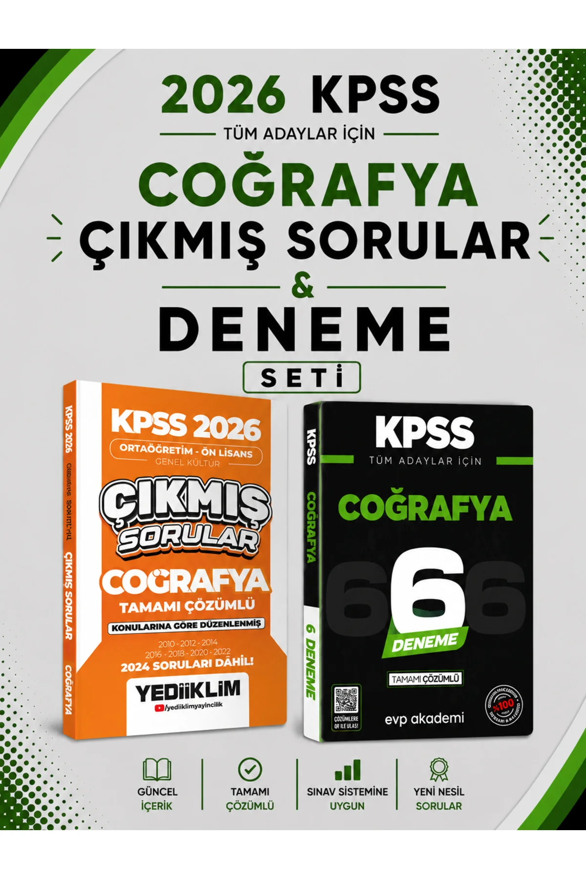 Yediiklim 2026 KPSS Coğrafya Çıkmış Sorular & KPSS Coğrafya 6 Deneme Seti