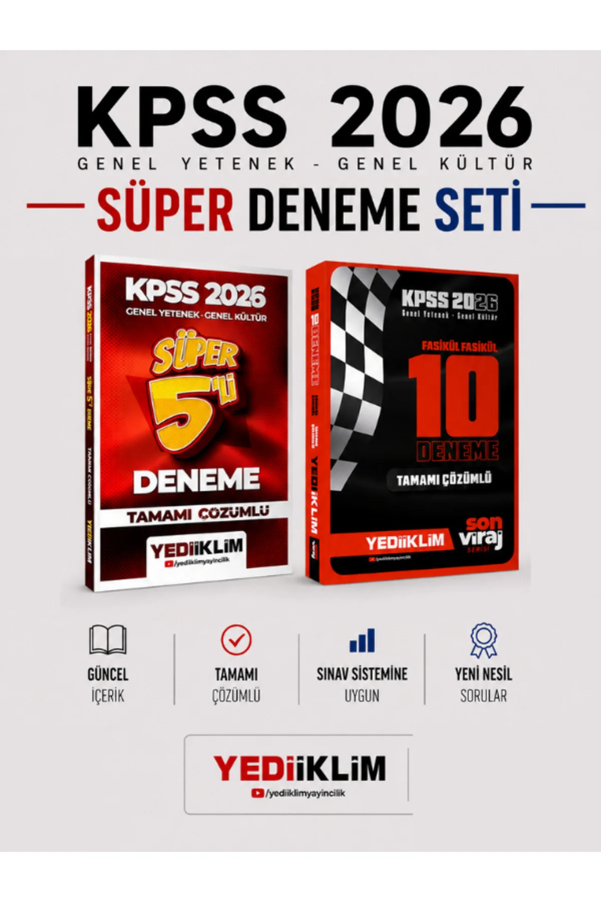 Yediiklim 2026 KPSS Genel Yetenek Genel Kültür Tamamı Çözümlü 15 li Deneme Seti
