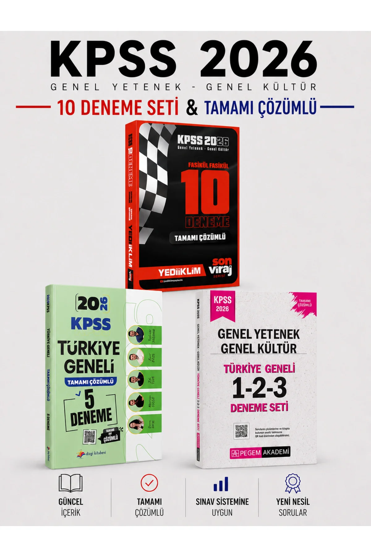 Yediiklim 2026 KPSS Tüm Dersler GKGY 10 Deneme & Pegem + Dizgi KPSS Türkiye Geneli Deneme Seti