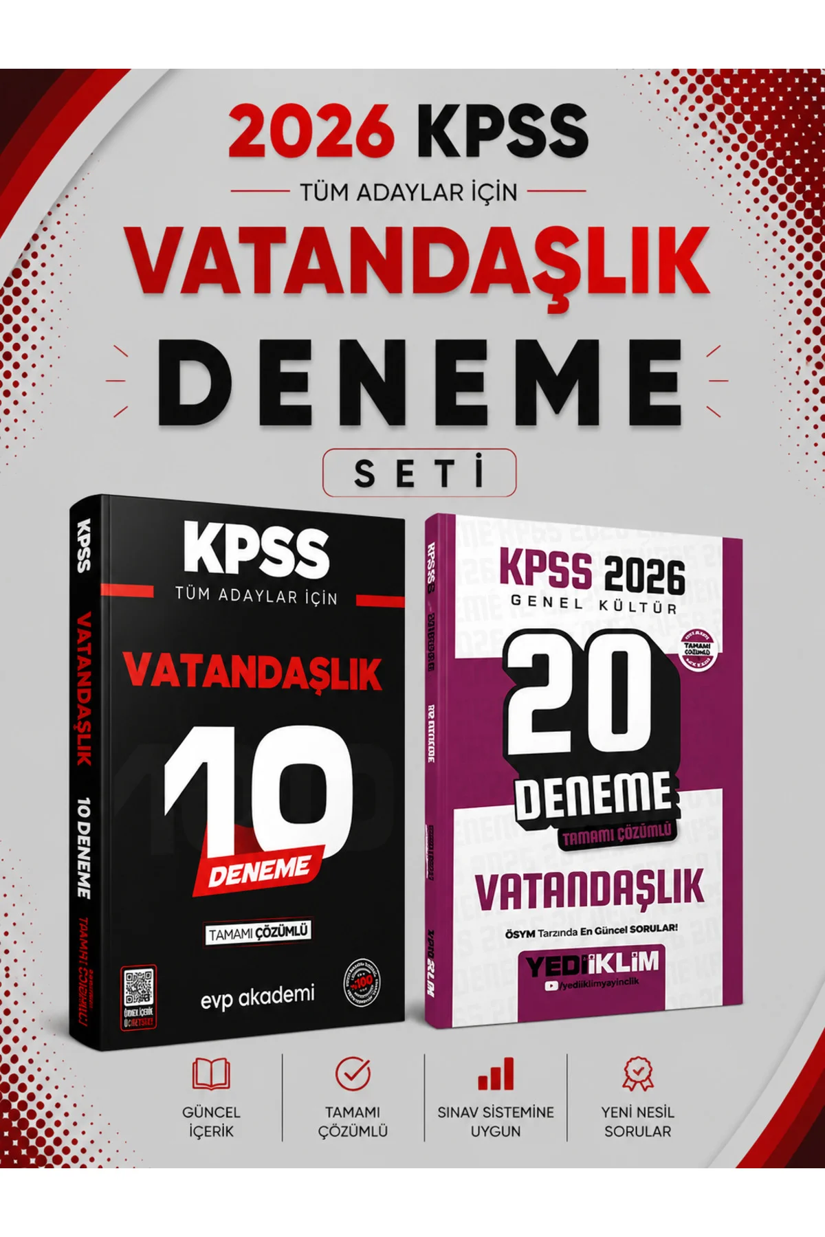 Yediiklim 2026 KPSS Vatandaşlık 20 Deneme & KPSS Vatandaşlık 10 Deneme Seti