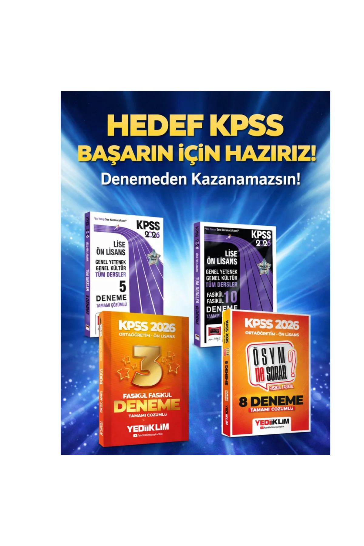 Yediiklim 2026 KPSS Ortaöğretim Lise Ön Lisans Tamamı Çözümlü Sın