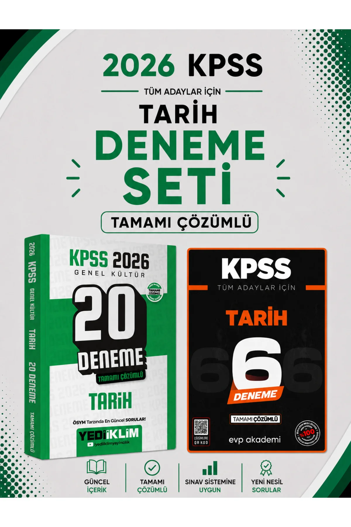 Yediiklim 2026 KPSS Tarih 20 Deneme & KPSS Tarih 6 Deneme Seti