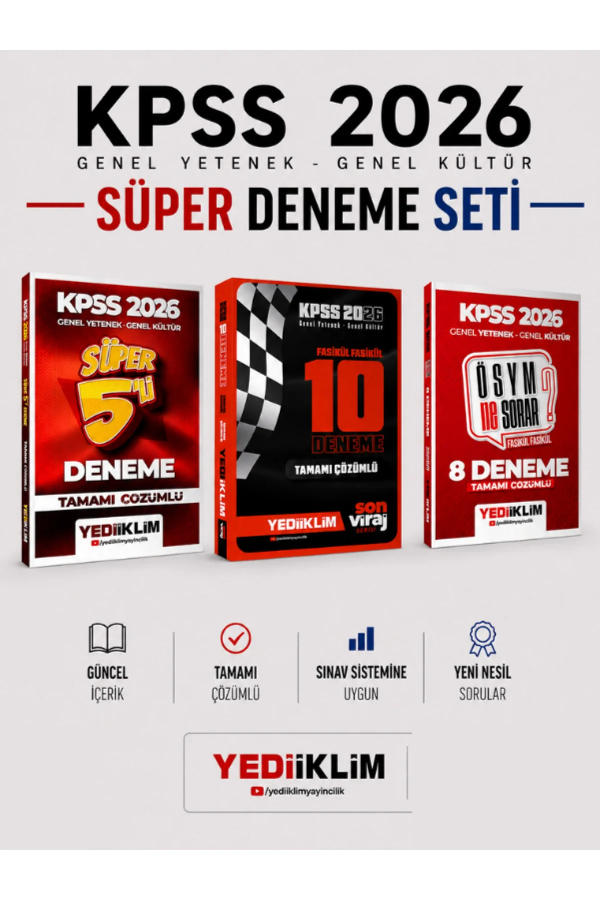 Yediiklim 2026 KPSS Genel Yetenek Genel Kültür Tamamı Çözümlü 23 lü Deneme Seti