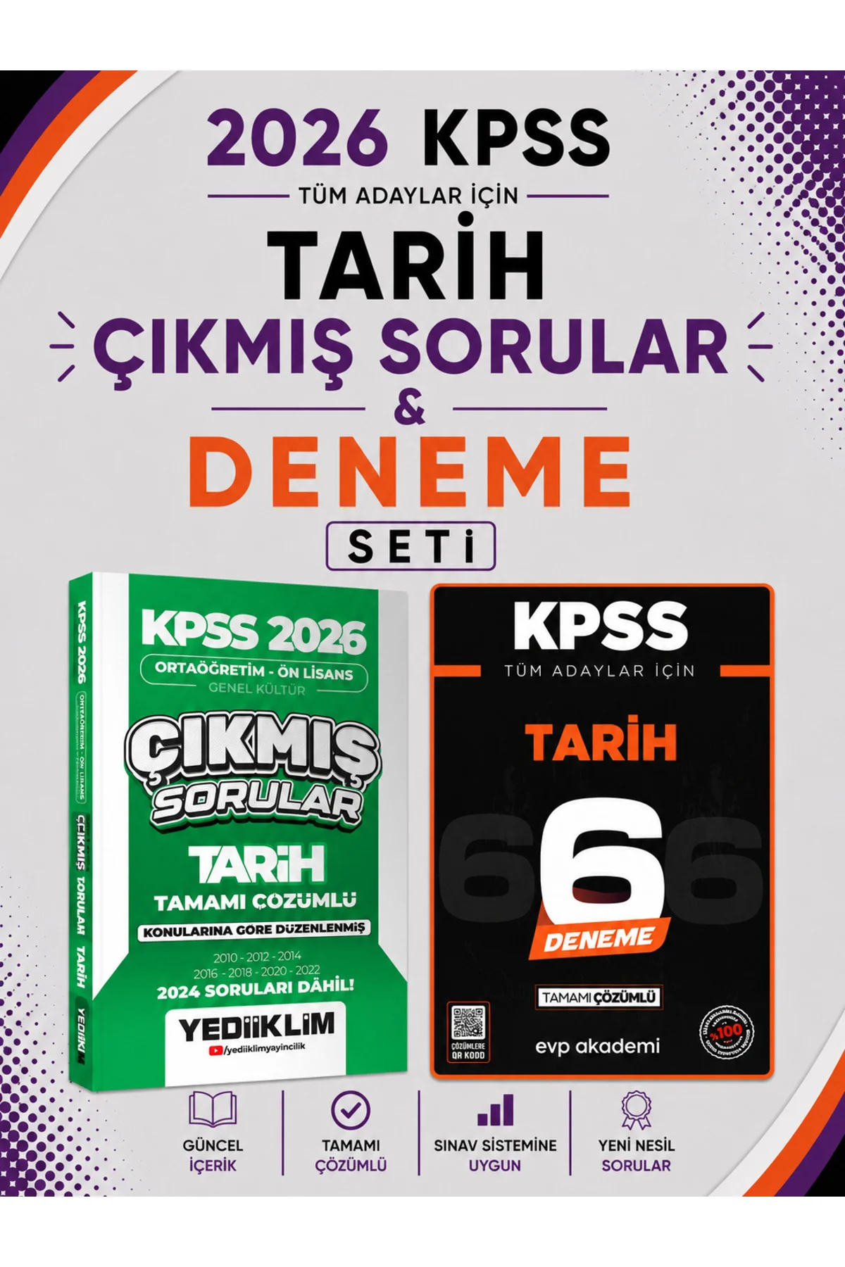 Yediiklim 2026 KPSS Ortaöğretim-Önlisans Tarih Çıkmış Sorular & KPSS Tarih 6 Deneme Seti