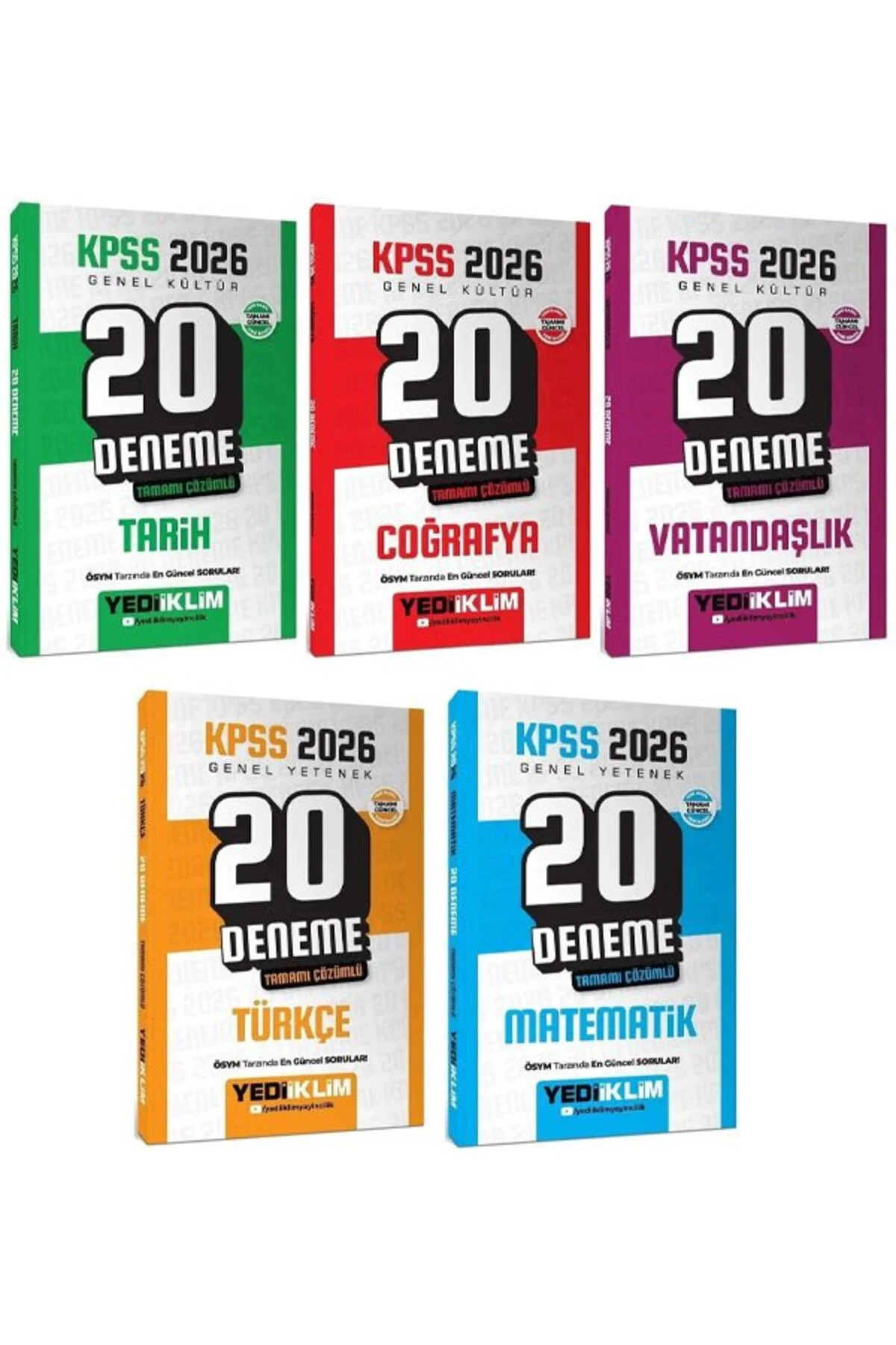 Yediiklim 2026 KPSS Genel Yetenek Genel Kültür 100 Deneme 5 li Set Yediiklim 2026 KPSS Genel Yetenek Genel Kültür 100 Deneme 5 li Set