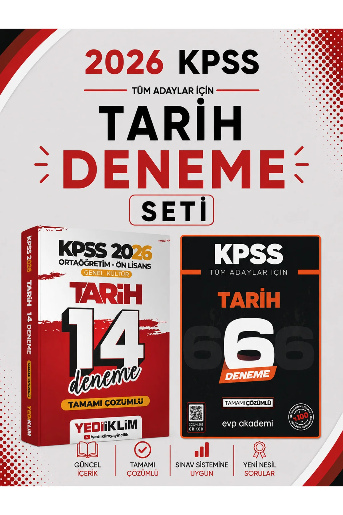 Yediiklim 2026 KPSS Ortaöğretim Ön Lisans 14 Deneme & KPSS Tarih 6 Deneme Seti