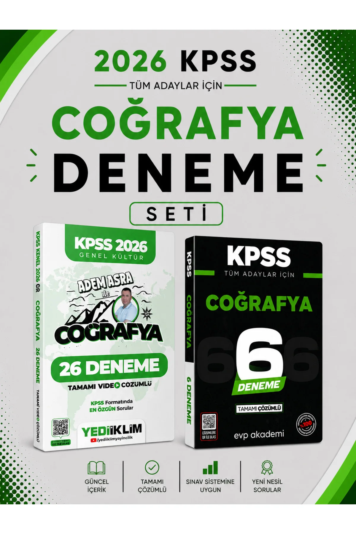 Yediiklim 2026 KPSS Coğrafya 26 Deneme & KPSS Coğrafya 6 Deneme Seti
