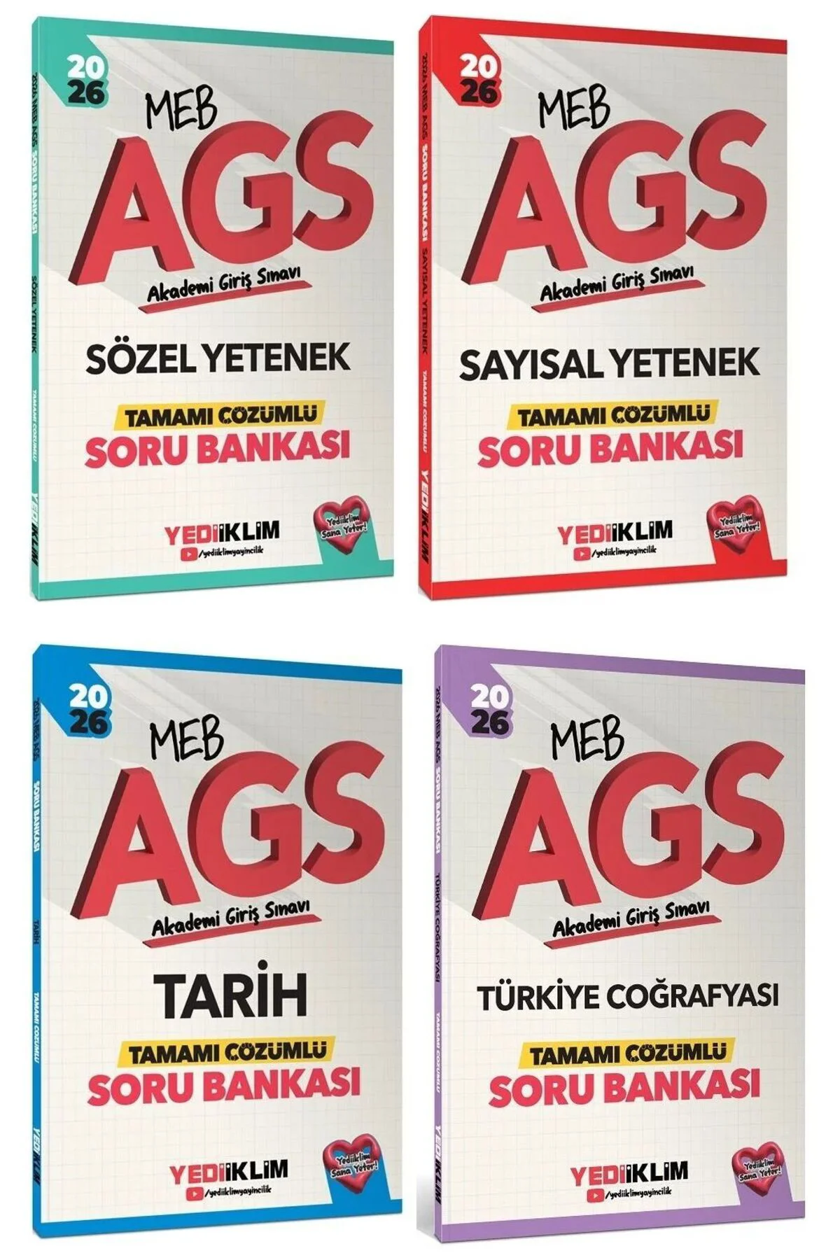 Yediiklim 2026 MEB-AGS Sözel + Sayısal Yetenek + Tarih + Türkiye 