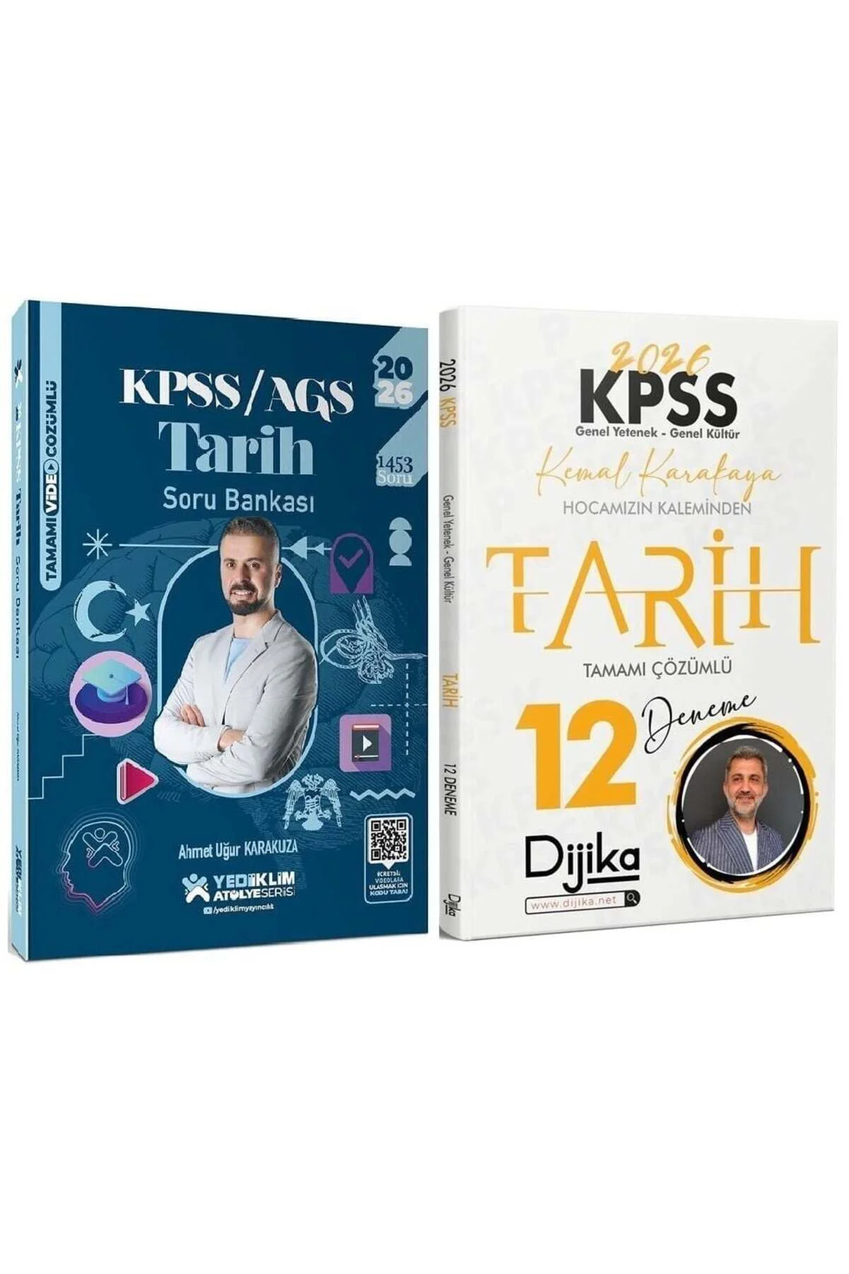 Yediiklim + Dijika 2026 KPSS MEB-AGS Tarih Atölye Soru Bankası + 12 Deneme 2 li Set - Ahmet Uğur Kar