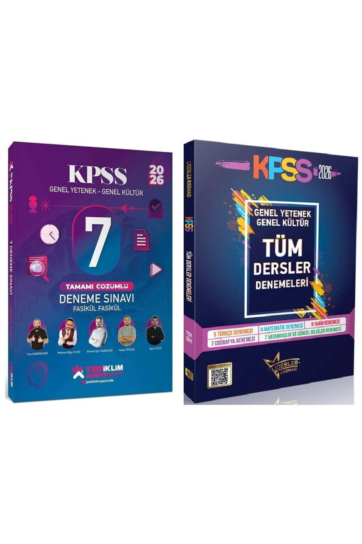 Yediiklim + Liderler Karması 2026 KPSS Genel Yetenek Genel Kültür Atölye 7+29 Deneme 2 li Set Yediik