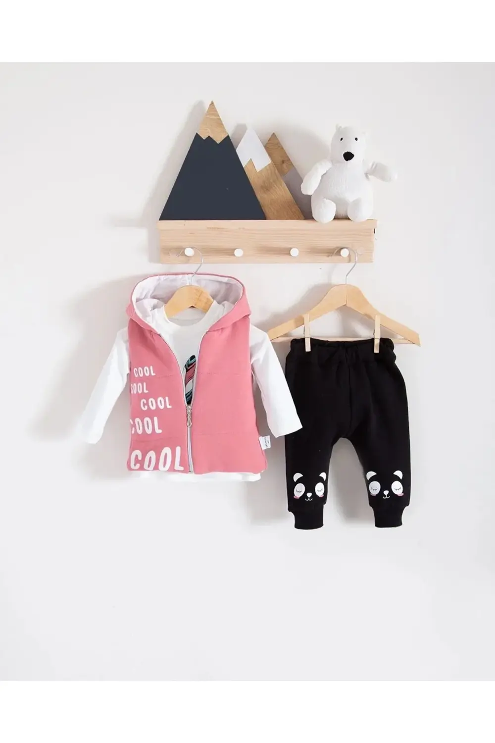 Yelekli 3 lü Kız Bebek Takım