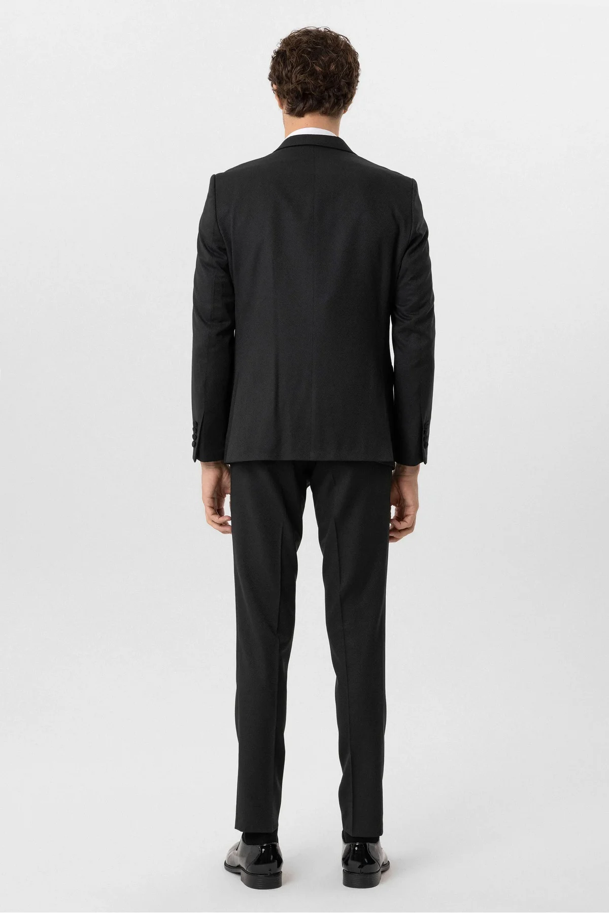 Yelekli Siyah Slim Fit Damatlık Takım Elbise - Görsel 6