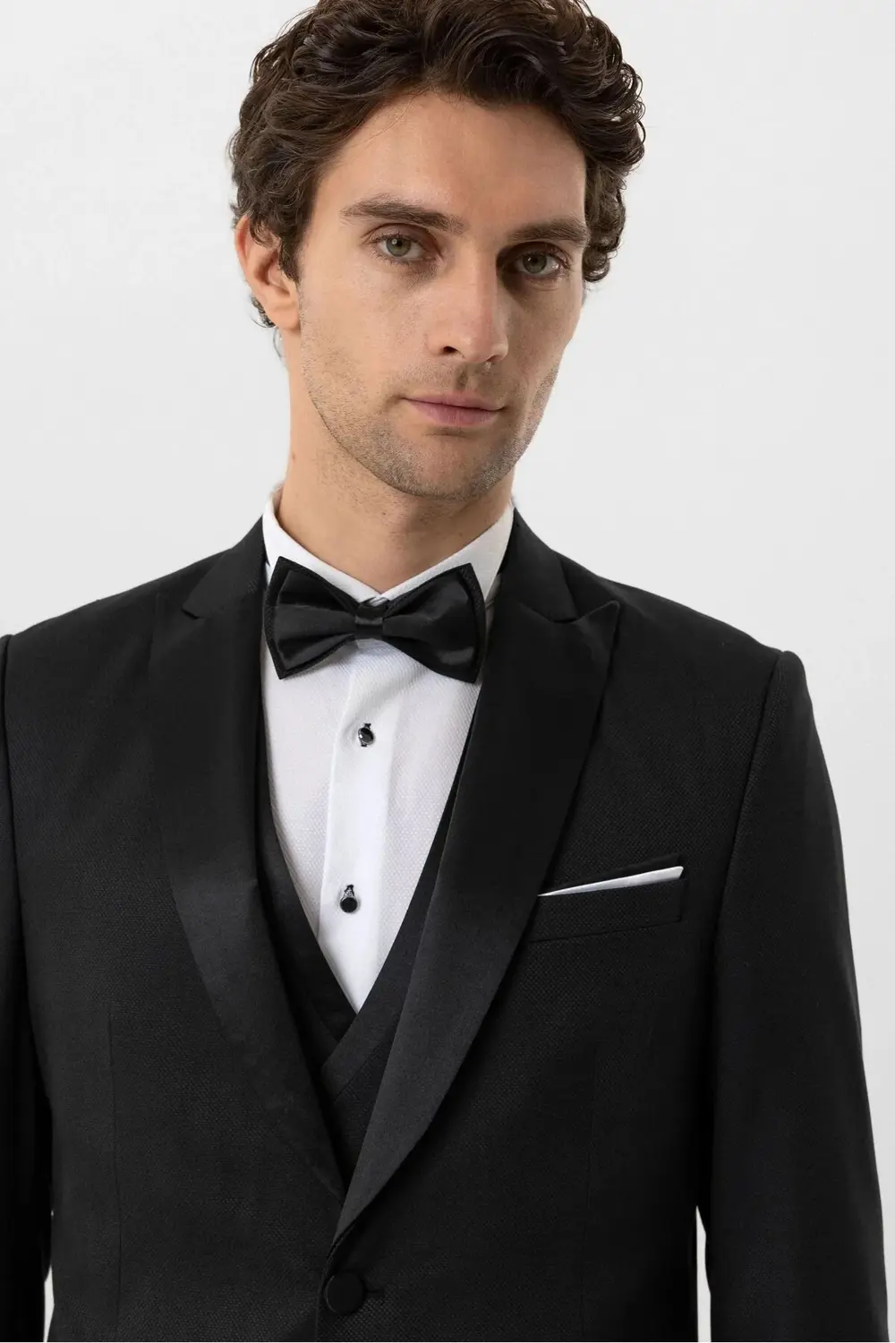 Süvari Yelekli Siyah Slim Fit Damatlık Takım Elbise