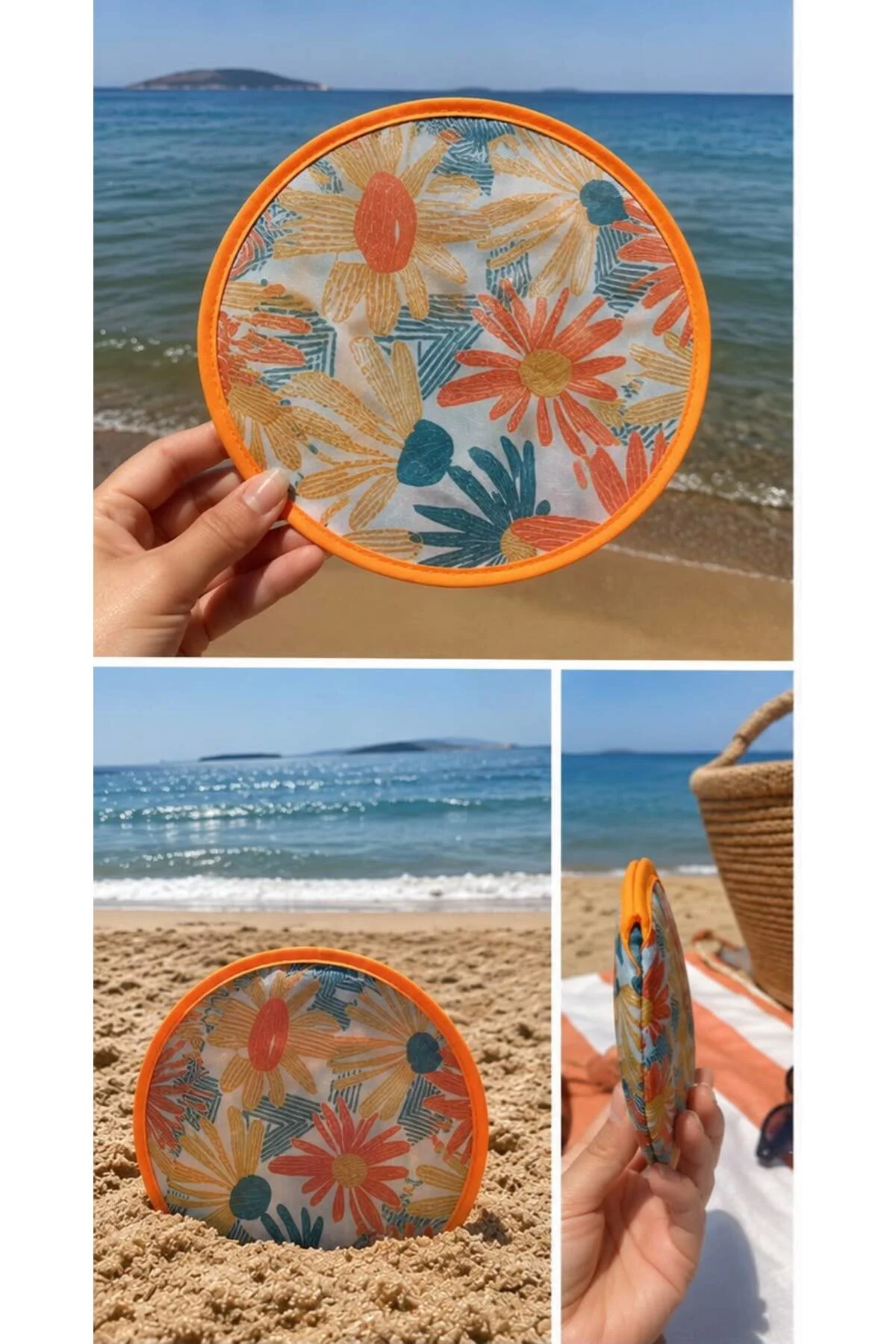 Yelpaze # Çin Yelpazesi Pratik Katlanabilir Yuvarlak Yelpaze Çantalı Ultra Hafif Çanta Boyu Taşınabilir Serinlik 24 cm