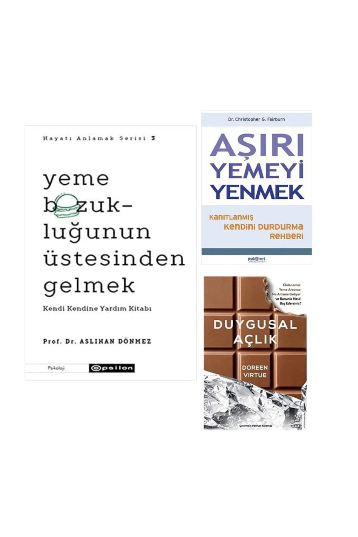 yeme bozuklugunun ustesinden gelmek +asiri yemeyi yenmek + duygusal aclik=(3 kitap)
