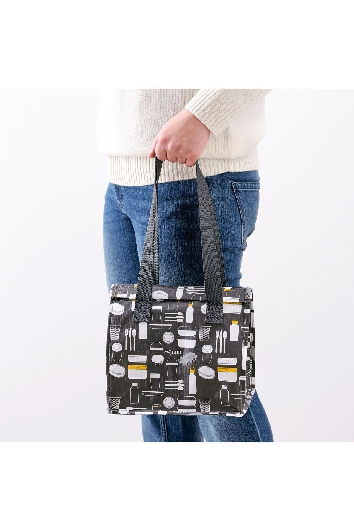 İkea Yemek Çantasi Yükseklik: 27 Cm İkea Kulplu Erzak Gri Renk Beslenm