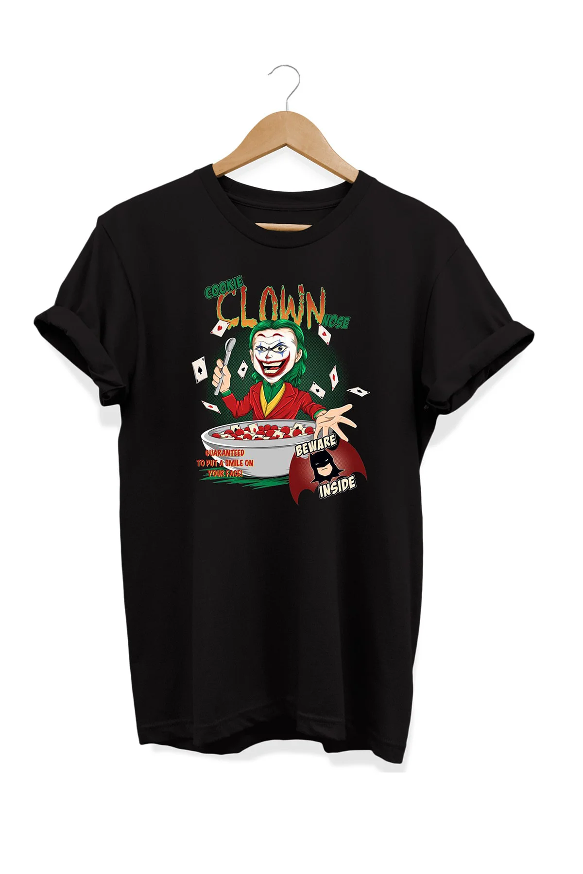 Yemek Serisi Joker Mısır Gevreği Baskılı %100 Pamuk Büyük Beden T