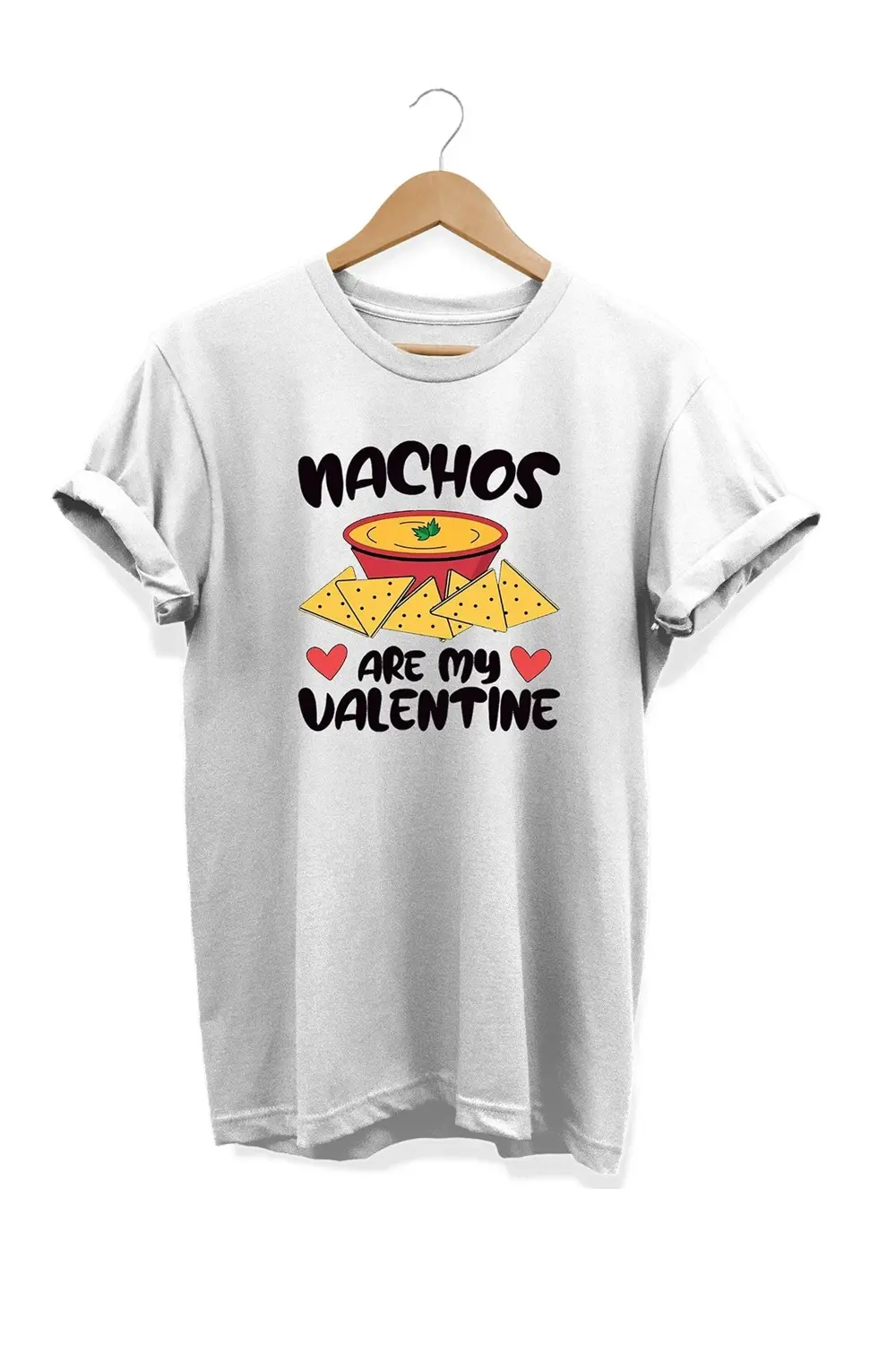 Yemek Serisi Nacho Baskılı %100 Pamuk Büyük Beden Tişört