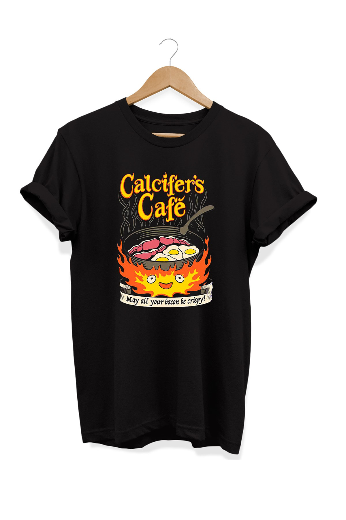 Remonz Yemek Serisi Yumurta Bacon Baskılı %100 Pamuk Büyük Beden Tişört