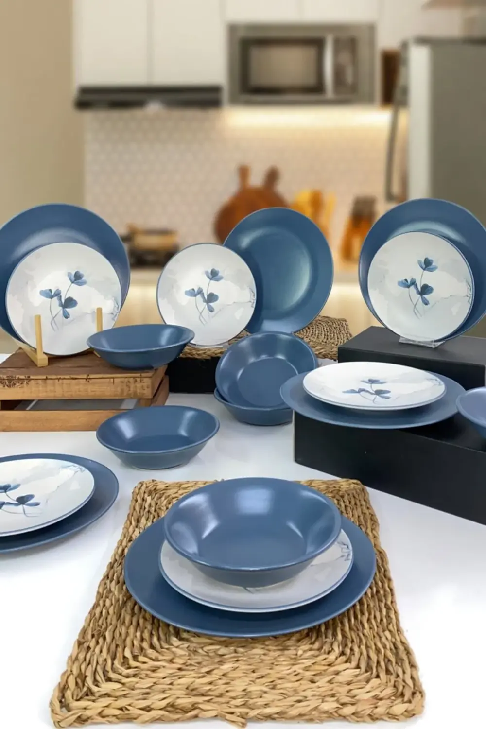 Keramika Yemek Takımı 6 Kişilik 18 Parça Mavi