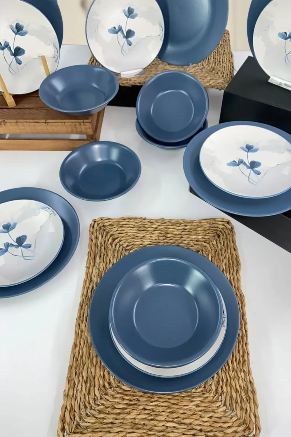 Keramika Yemek Takımı 6 Kişilik 18 Parça Mavi