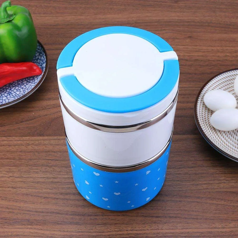 Yemek Termosu 2li Tutacaklı Sefer Tası - Hiper 2 Katlı Yemek Termos - Görsel 2