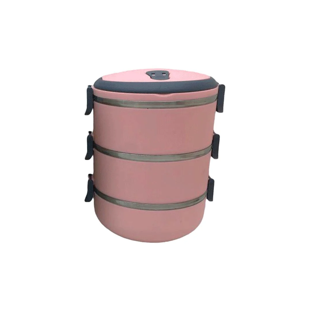 YEMEK TERMOSU AÇIK PEMBE 3LÜ SEFER TASI SAKLAMA KABI 1.8LT YEMEK TERMOSU AÇIK PEMBE 3LÜ SEFER TASI SAKLAMA KABI 1.8LT