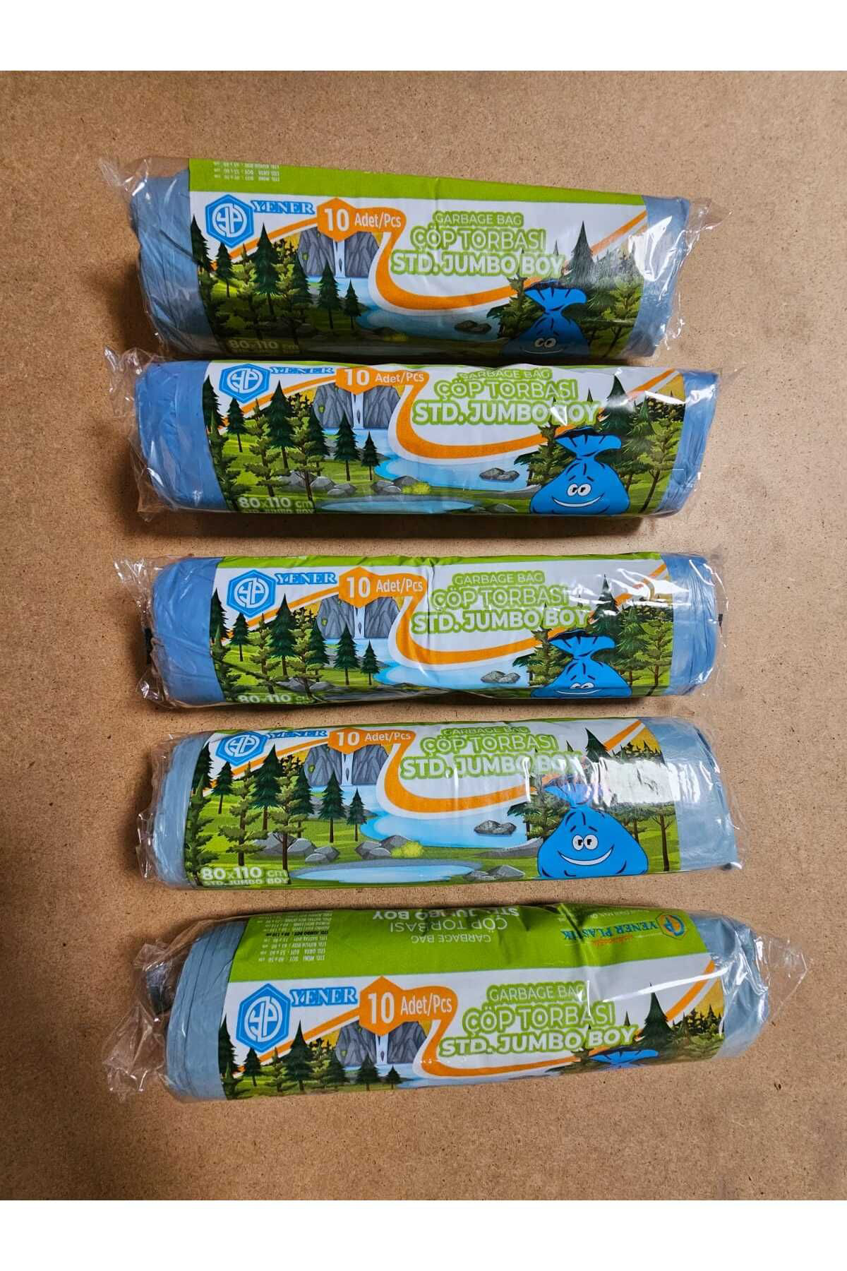 Yener Plastik Yener Plastik Standart Jumbo Boy Çöp Torbası Mavi 80 X 110 Cm 5 R