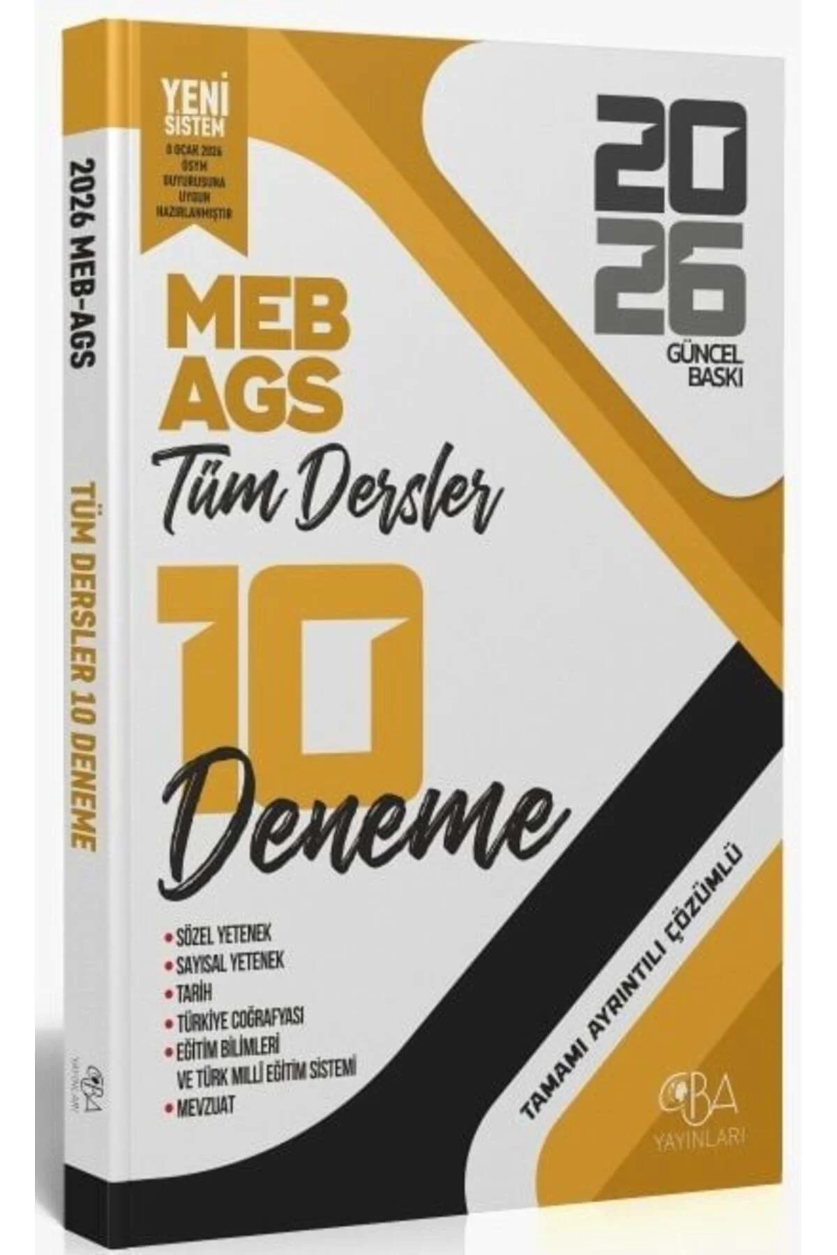 YENİ AGS - CBA Yayınları 2026 MEB-AGS Tüm Dersler 10 Deneme Çözüm