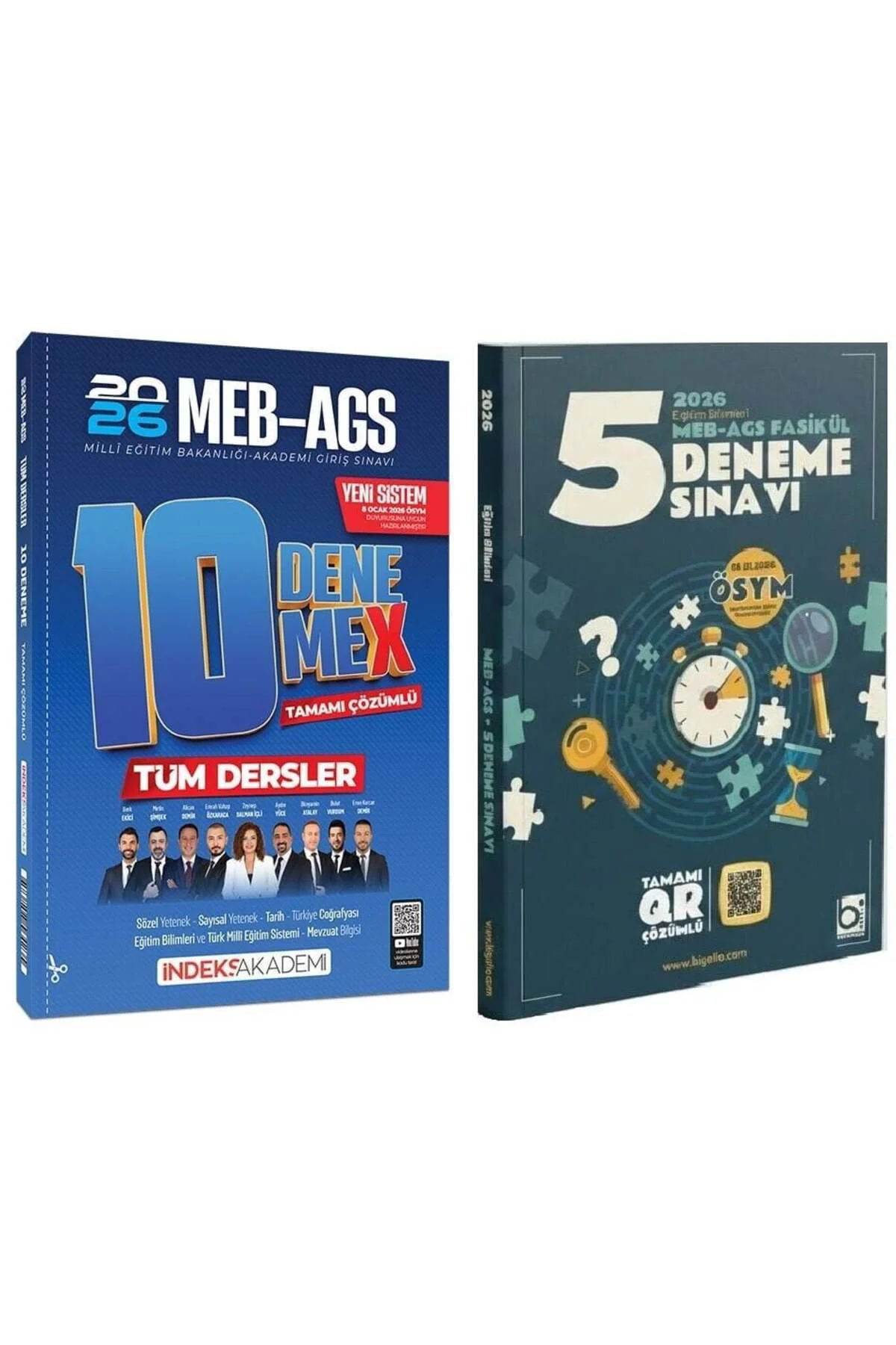 YENİ AGS SİSTEMİ - İndeks + Bigelio 2026 MEB-AGS Tüm Dersler 10 + 15 Deneme 2 li Set
