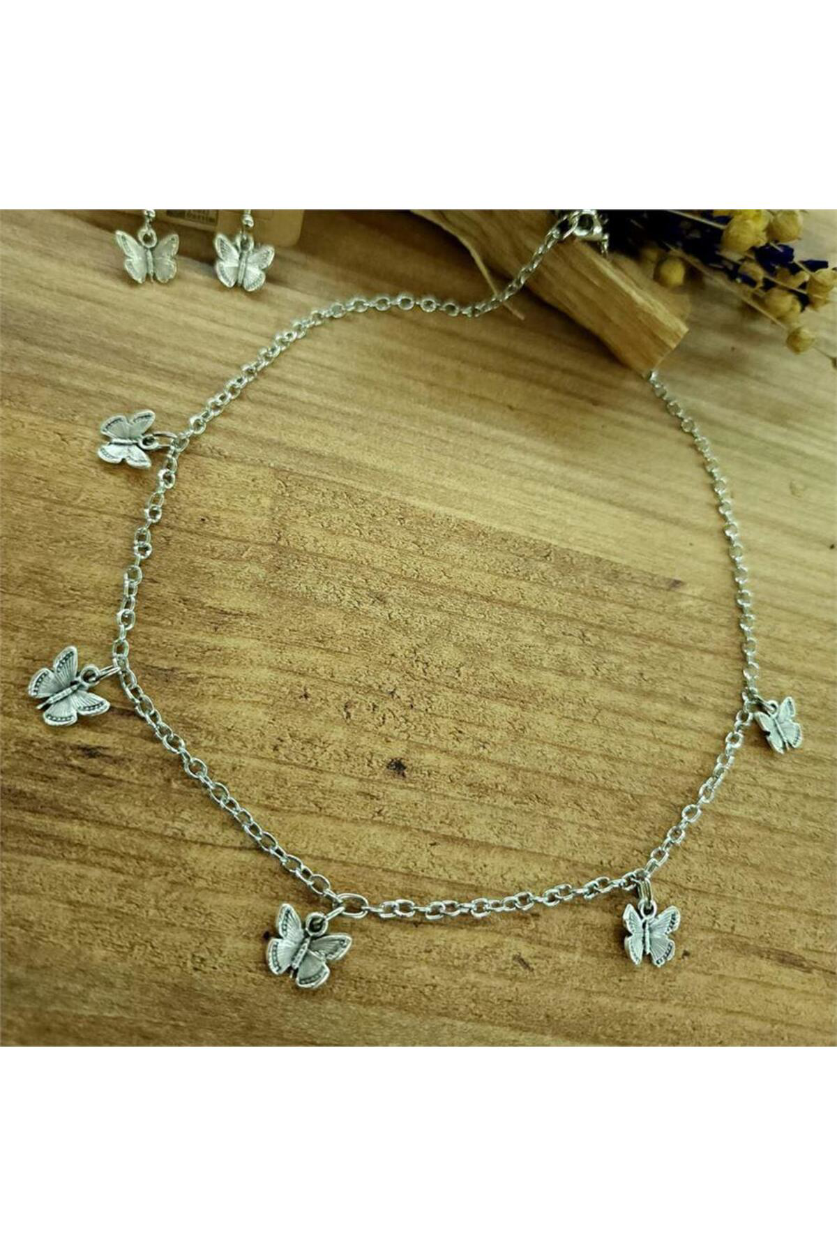 Yeni Butterfly Kolaj Zincirli Kolye