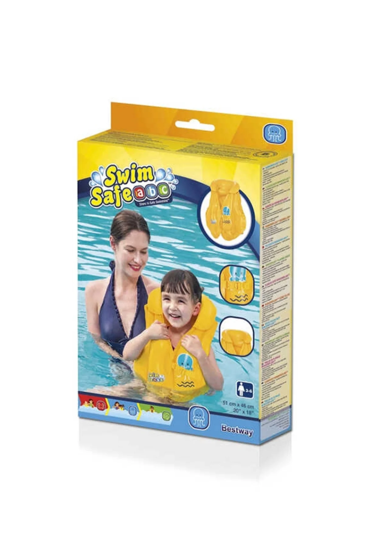 Yeni Can Yeleği Sarı 51x46cm Kutu 24, Güvenle ve Renkli Günler İç