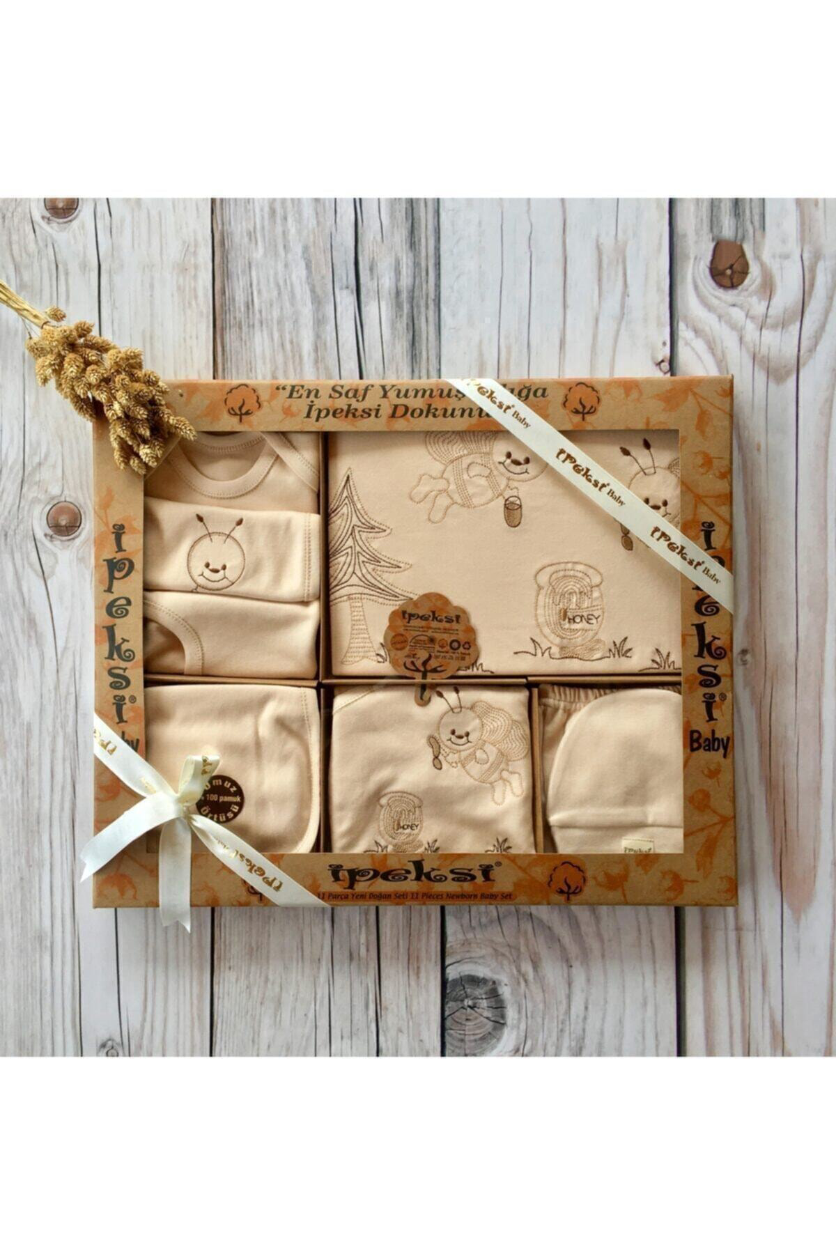 İpeksi Baby Yeni Doğan Erkek Kız Bebek Zıbın Seti 11'Li Organik 0-4 Ay Hastan