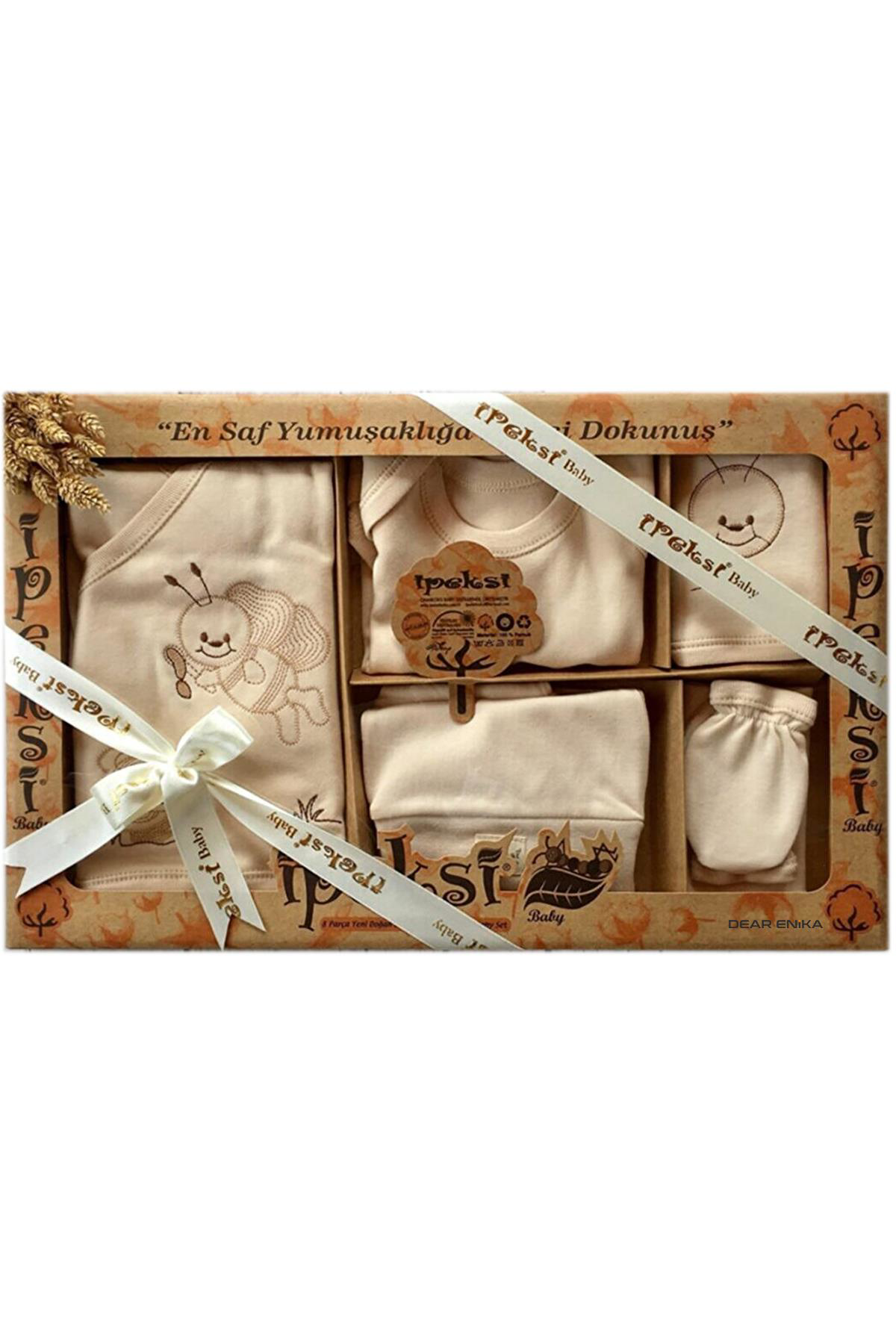 İpeksi Baby Yeni Doğan Erkek Kız Bebek Zıbın Seti 8'Li Organik 0-4 Ay Hastane