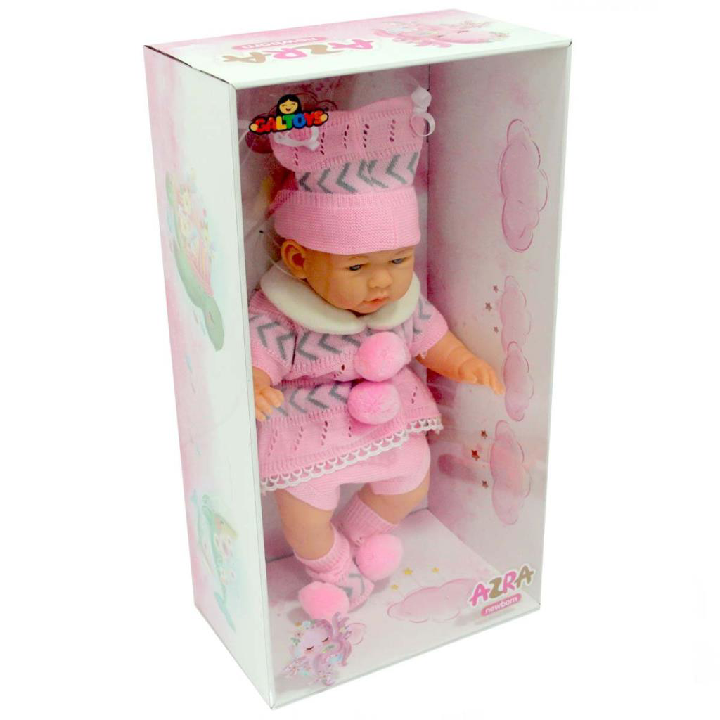 Yeni Doğmuş Pembe Gri Elbiseli Azra Bebek Yeni Doğmuş Pembe Gri Elbiseli Azra Bebek