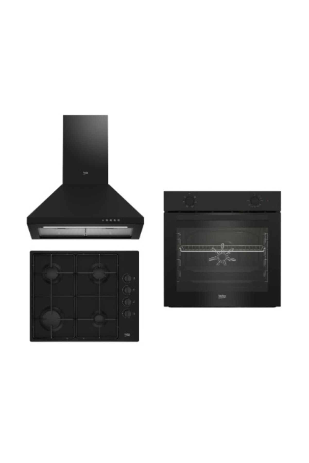 Beko Yeni Eco Siyah Ankastre Set (Bfm 310 S + Bomd D 6110 Es+ Adp 6142